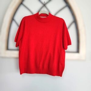 Vintage Sag Harbor Red Mock Turtle Neck Sweater Size XL